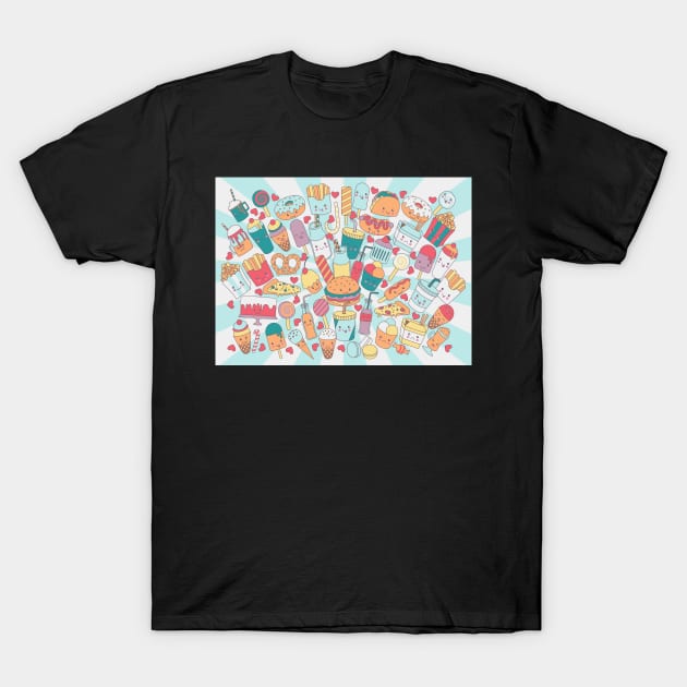 Fast Food Kawaii T-Shirt by melomania